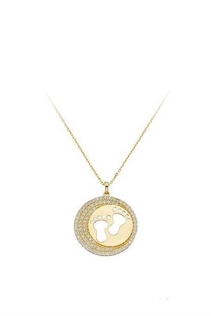 Solid Gold Baby Footprint Necklace | 14K (585) | 2.88 gr