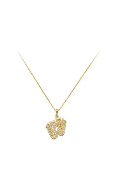 Collier empreinte de bébé en or massif | 14K (585) | 1,97 g