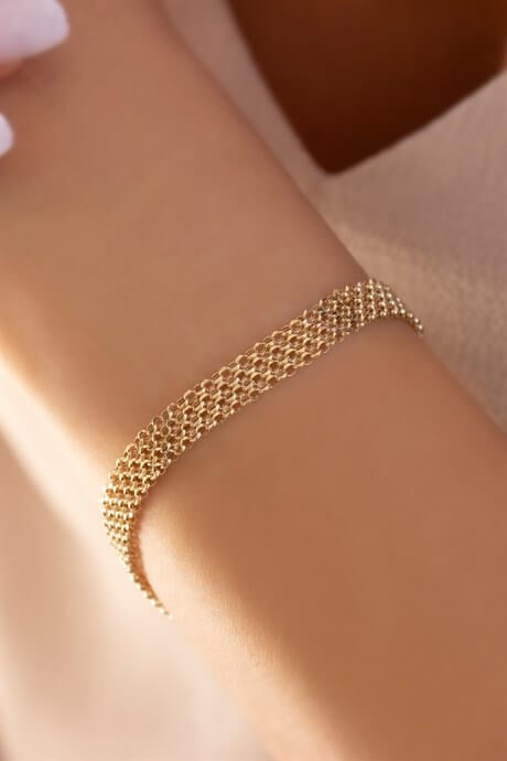 Solid Gold Bismark Chain Bracelet | 14K (585) | 3.91 gr