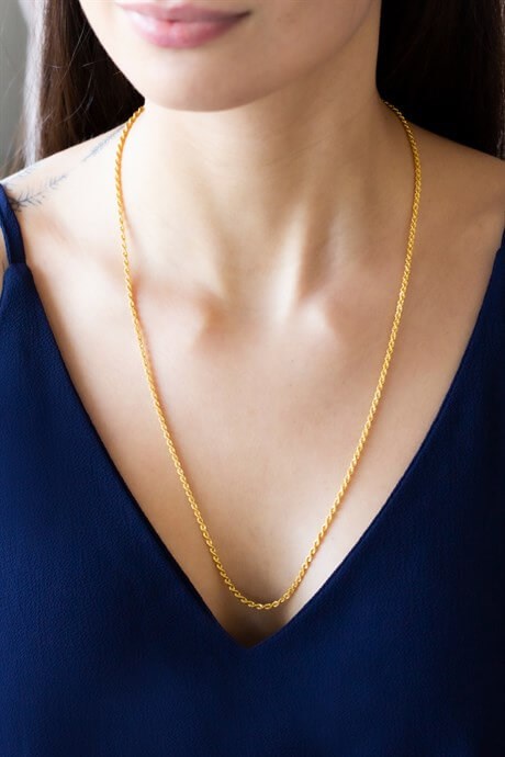 Solid Gold Rope Chain Necklace | 8K (333) | 2.86 gr