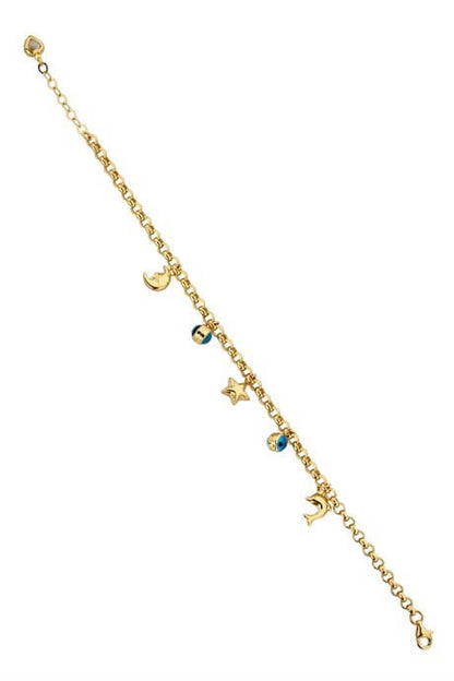 pulsera de dijes de oro macizo | 14K (585) | 4,53 gramos