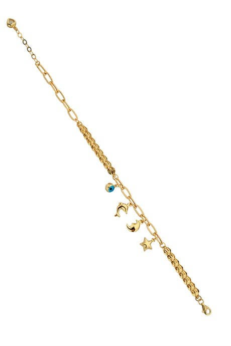 Solid Gold Charm Bracelet | 14K (585) | 4.84 gr