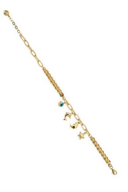 Solid Gold Charm Bracelet | 14K (585) | 4.84 gr