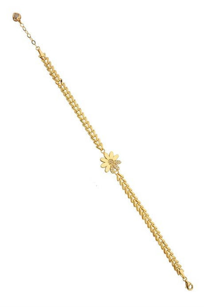 Bracelet fleur en or massif | 14K (585) | 5,44 grammes