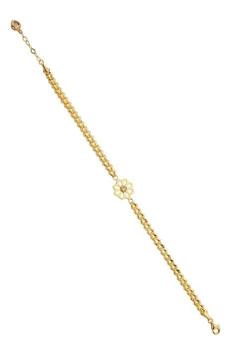 Pulsera de flor de oro macizo | 14K (585) | 4,00 gramos