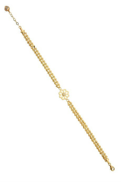 Pulsera de flor de oro macizo | 14K (585) | 4,79 gramos