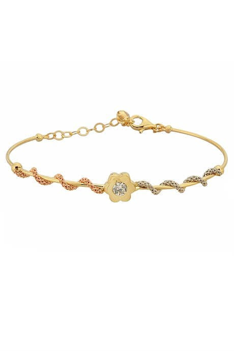 Bracelet fleur en or massif | 14K (585) | 3,49 grammes