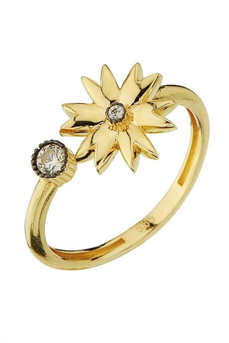 Solid Gold Flower Figure Ring | 14K (585) | 2.70 gr