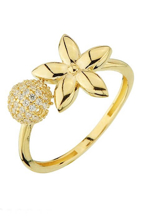 Solid Gold Flower Figure Ring | 14K (585) | 2.48 gr