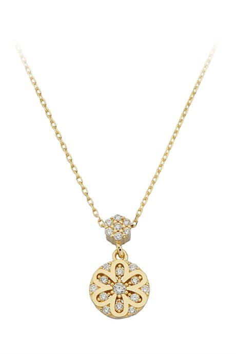 Solid Gold Flower Necklace | 14K (585) | 1.87 gr