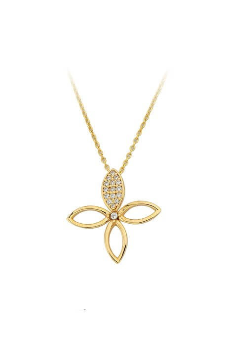 Solid Gold Flower Necklace | 14K (585) | 2.45 gr