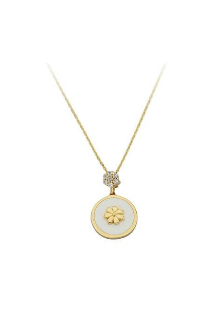 Solid Gold Flower Necklace | 14K (585) | 2.68 gr