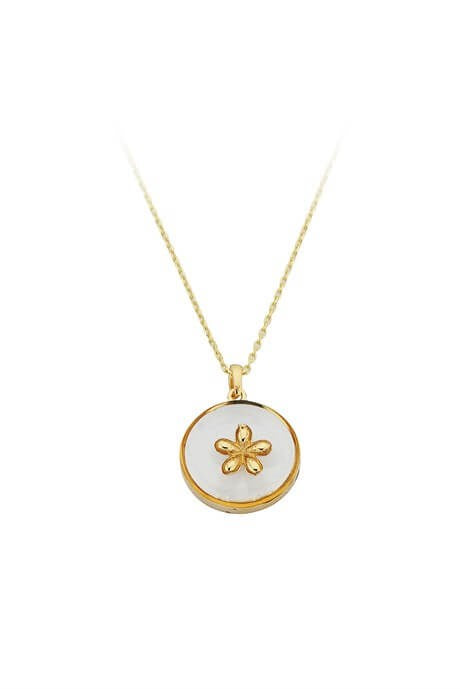 Solid Gold Flower Necklace | 14K (585) | 2.16 gr