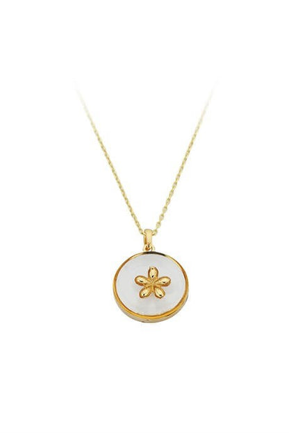 Collar de flor de oro macizo | 14K (585) | 2,16 gramos