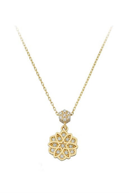 Solid Gold Flower Necklace | 14K (585) | 1.91 gr