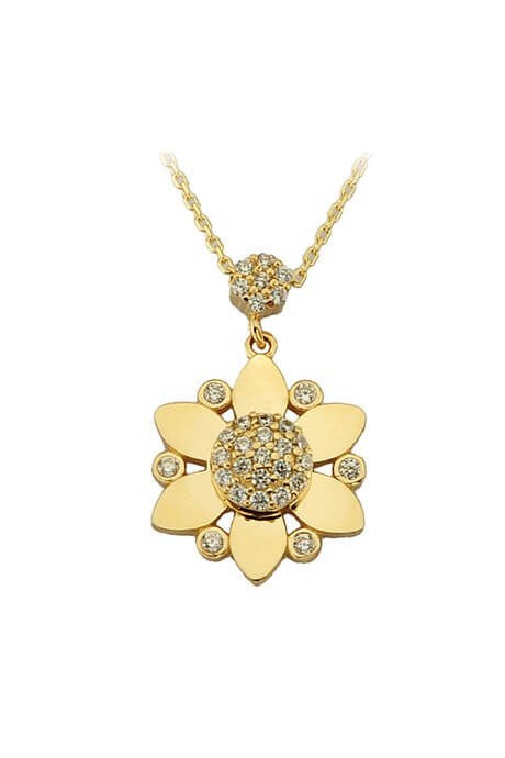 Solid Gold Flower Necklace | 14K (585) | 2.47 gr
