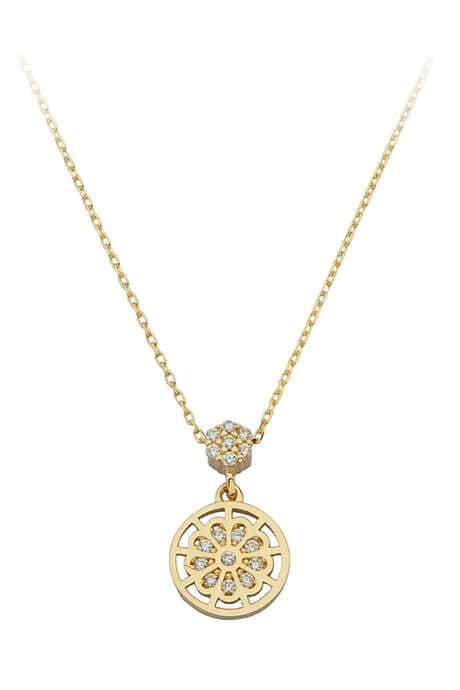 Collier fleur en or massif | 14K (585) | 1,65 g