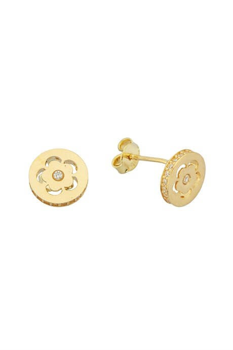 Solid Gold Flower Earring | 14K (585) | 1.93 gr