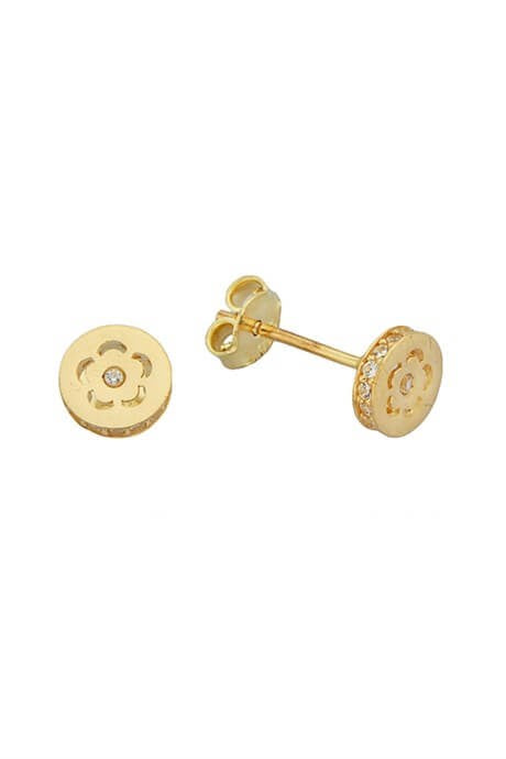 Solid Gold Flower Earring | 14K (585) | 1.25 gr
