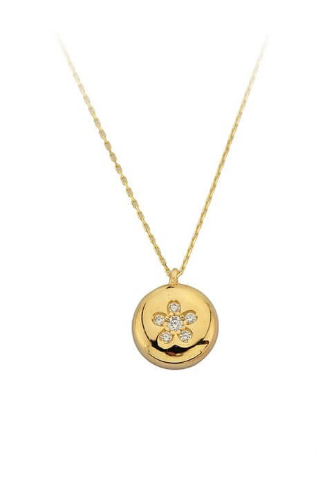 Solid Gold Flower Motif Necklace | 14K (585) | 2.09 gr