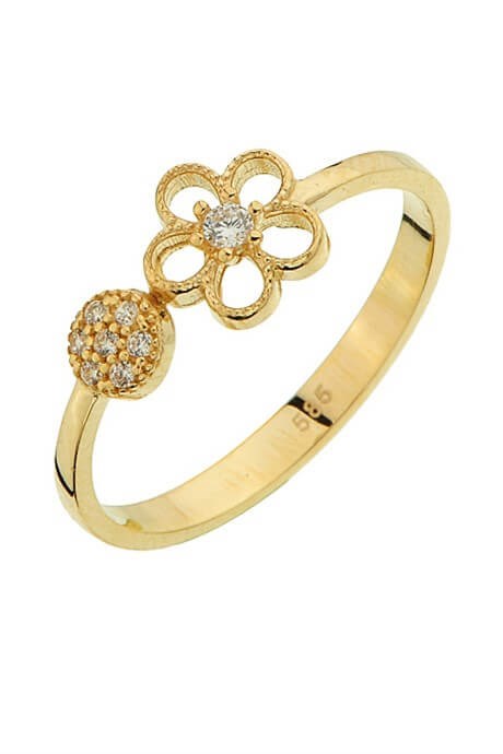 Solid Gold Flower Ring | 14K (585) | 1.75 gr