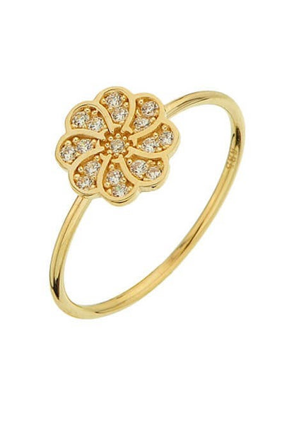 Bague fleur en or massif | 14K (585) | 1,24 g