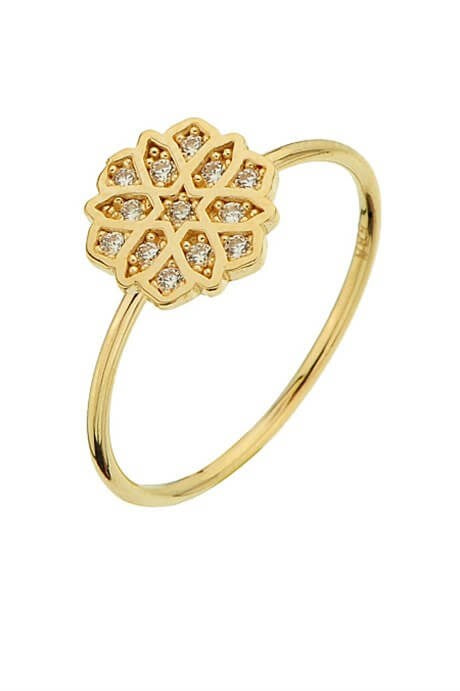 Solid Gold Flower Ring | 14K (585) | 1.36 gr