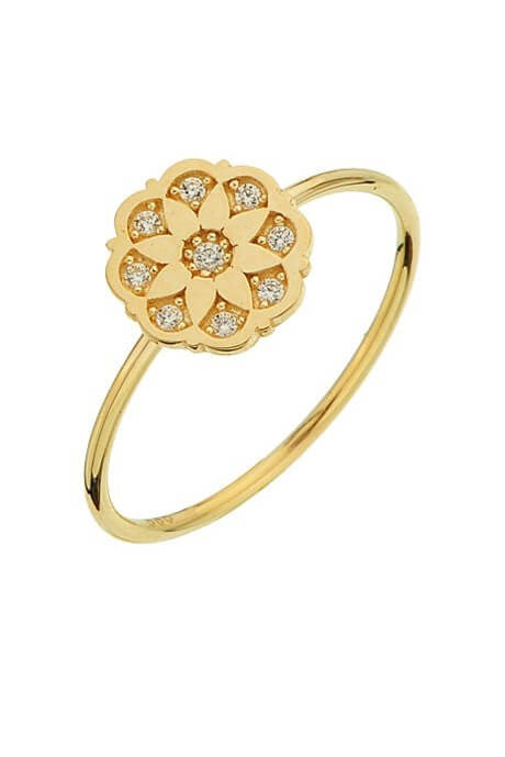 Solid Gold Flower Ring | 14K (585) | 1.26 gr