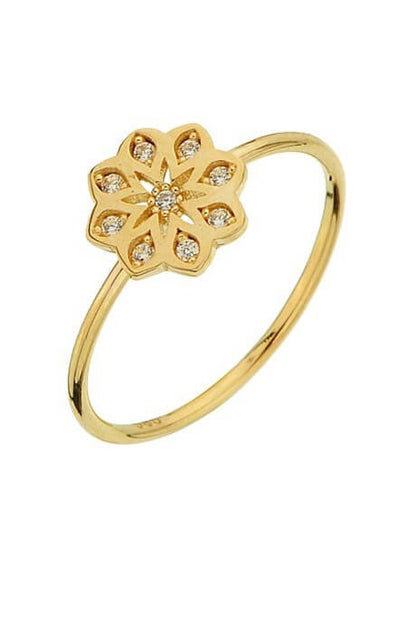 Bague fleur en or massif | 14K (585) | 1,18 g