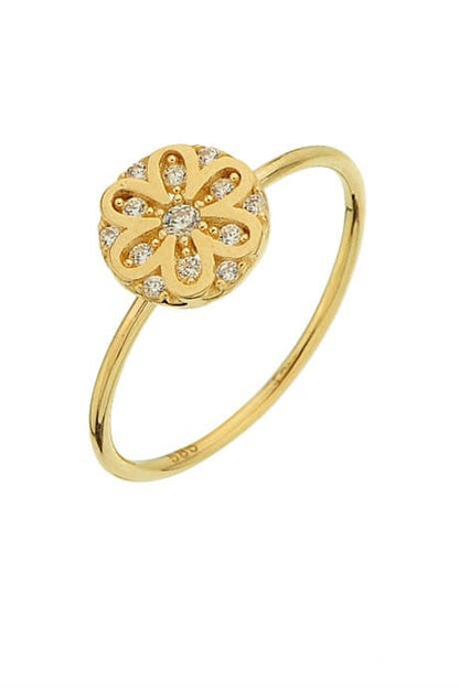 Bague fleur en or massif | 14K (585) | 1,27 g