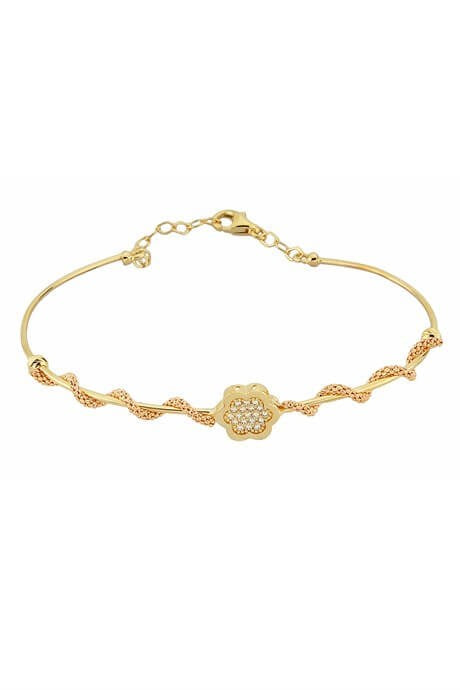 Solid Gold Flower Bracelet | 14K (585) | 3.28 gr
