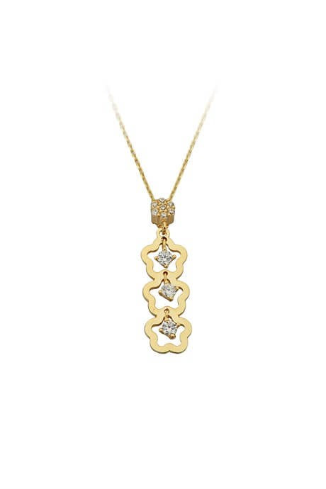 Solid Gold Flower Necklace | 14K (585) | 1.92 gr