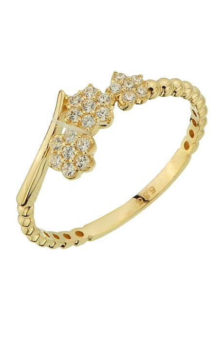 Anillo de oro macizo con diseño floral | 14K (585) | 1,36 gramos