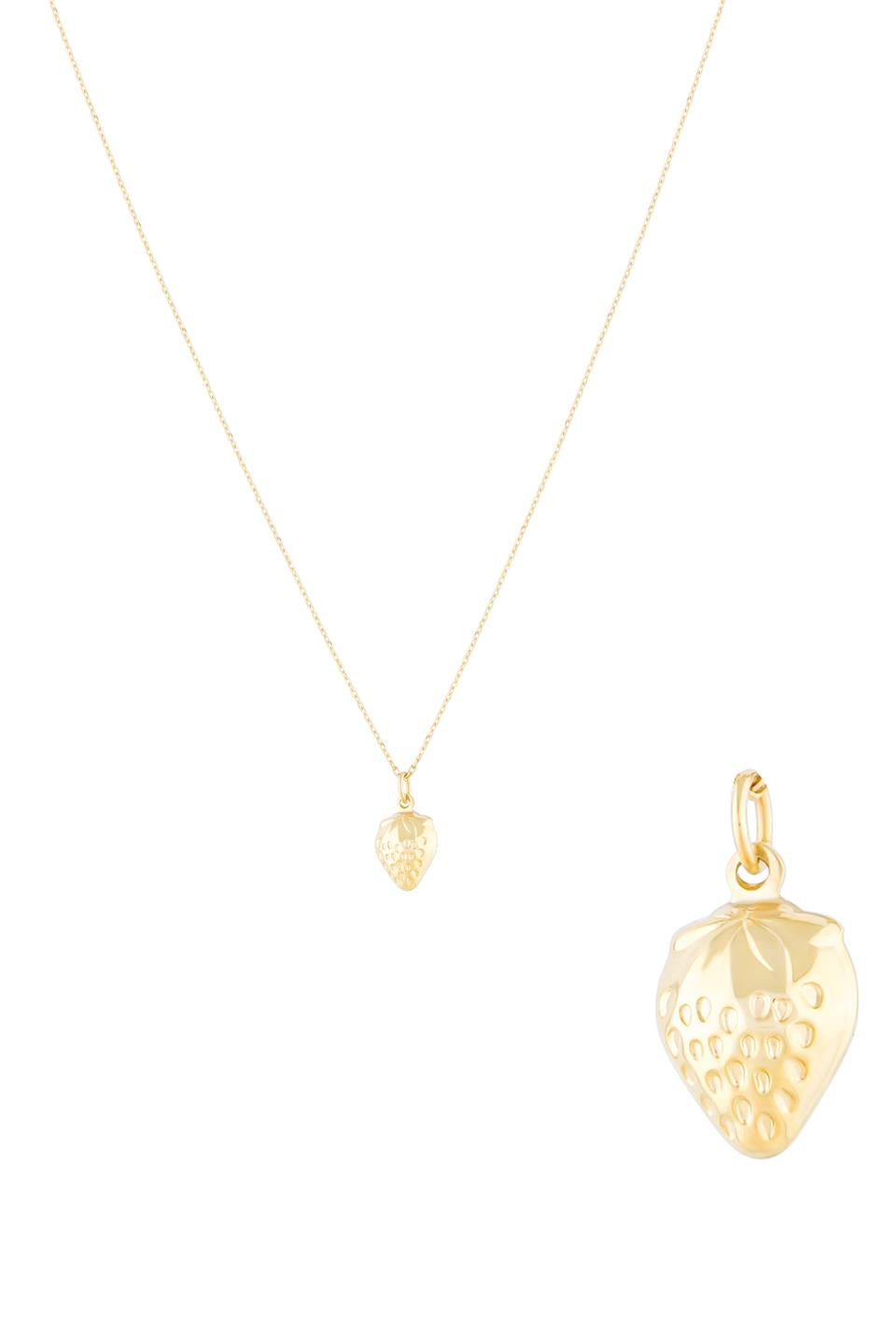 Solid Gold Strawberry Necklace