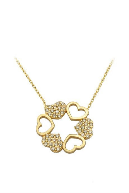 Collier coeur multiple en or massif | 14K (585) | 2,08 grammes