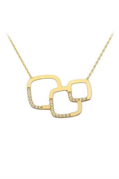 Collier carré multiple en or massif | 14K (585) | 2,15 grammes