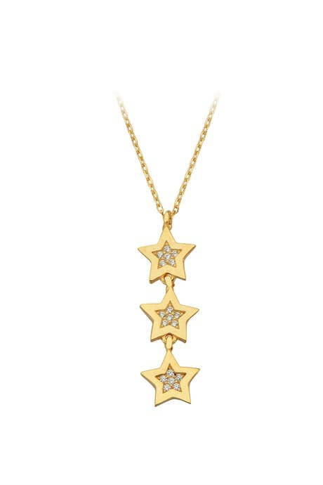 Collar de estrella múltiple de oro macizo | 14K (585) | 2,45 gramos