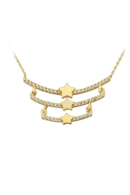 Collar de estrella múltiple de oro macizo | 14K (585) | 2,44 gramos