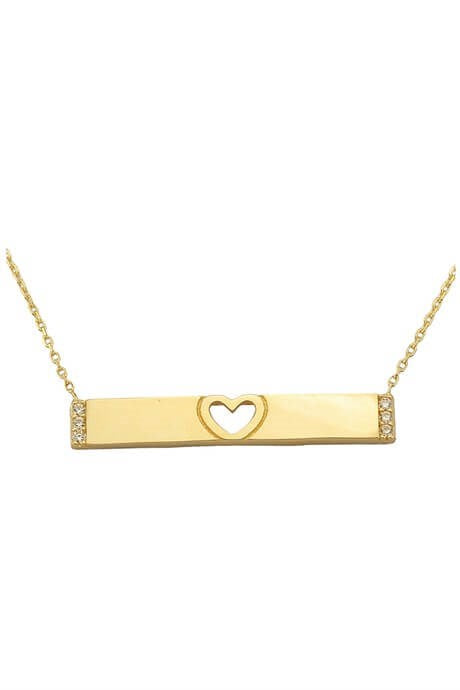 Collar de corazón de palo de oro macizo | 14K (585) | 2,07 gramos