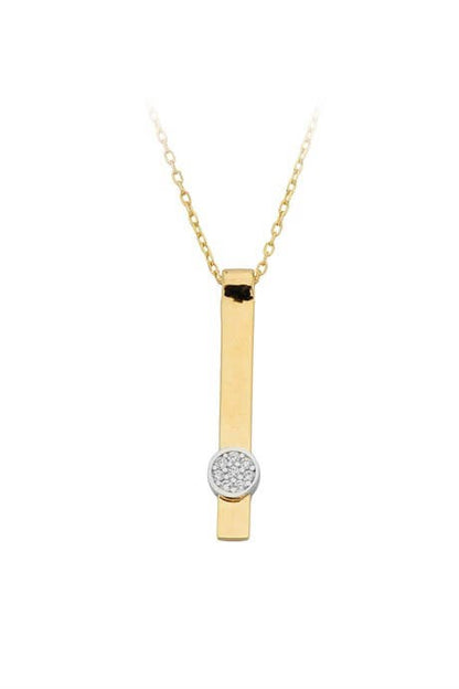 Solid Gold Stick Necklace | 14K (585) | 2.30 gr