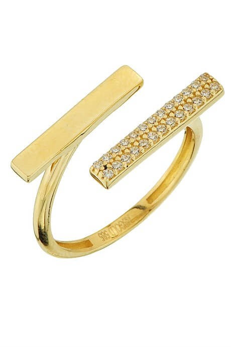 Solid Gold Stick Ring | 14K (585) | 2.53 gr | Adjustable Ring