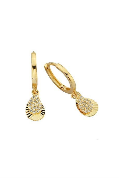 Solid Gold Drop Circle Earring | 14K (585) | 2.52 gr