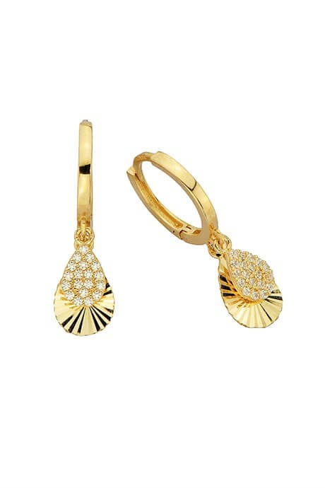 Solid Gold Drop Circle Earring | 14K (585) | 2.72 gr