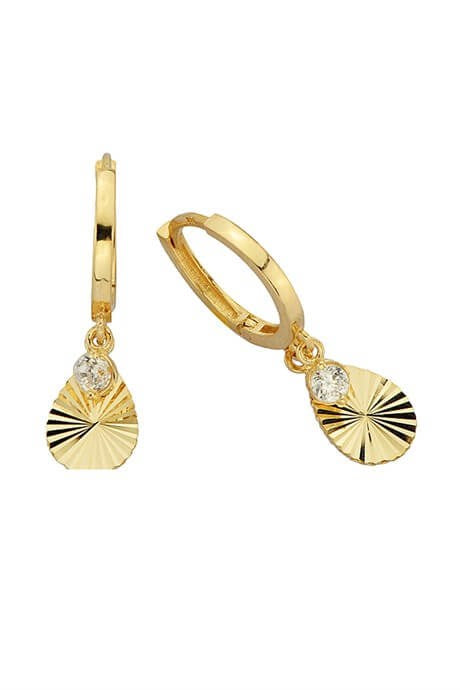 Solid Gold Drop Circle Earring | 14K (585) | 2.35 gr