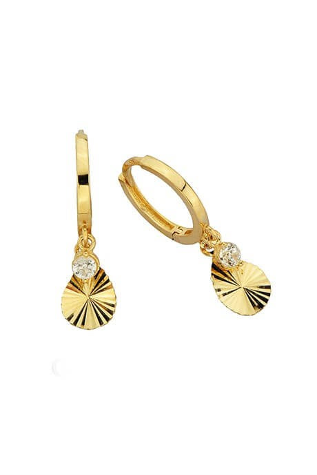 Solid Gold Drop Circle Earring | 14K (585) | 2.27 gr