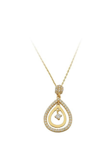 Solid Gold Drop Necklace | 14K (585) | 2.18 gr