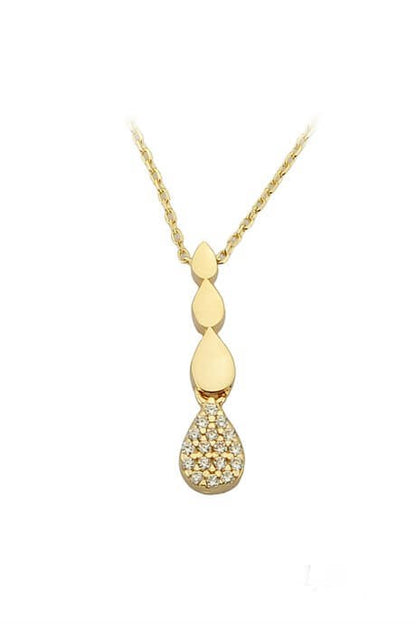 Solid Gold Drop Necklace | 14K (585) | 1.59 gr