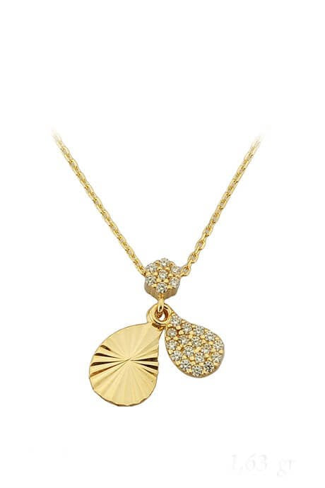 Solid Gold Drop Necklace | 14K (585) | 1.63 gr