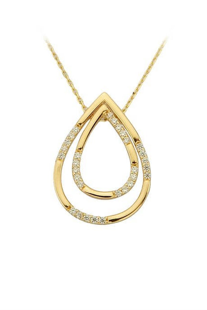 Solid Gold Drop Necklace | 14K (585) | 2.56 gr