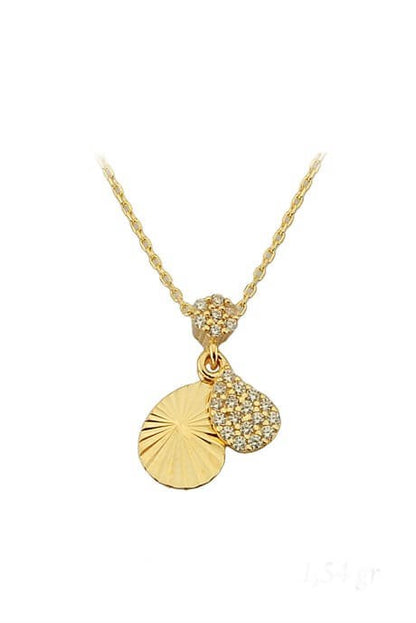 Solid Gold Drop Necklace | 14K (585) | 1.54 gr